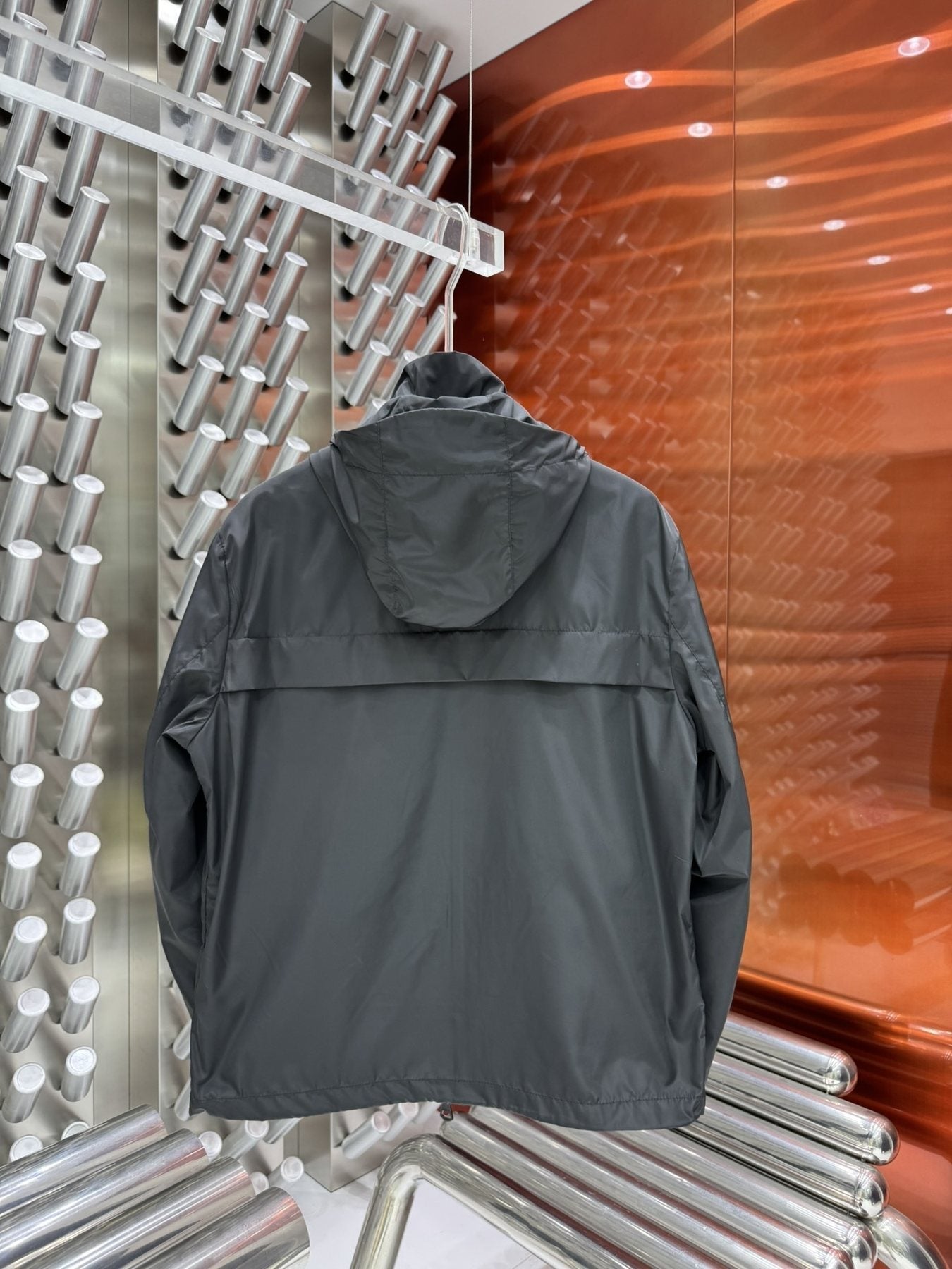Burberry Triangular-Badge Hooded Windbreaker Jacket — back