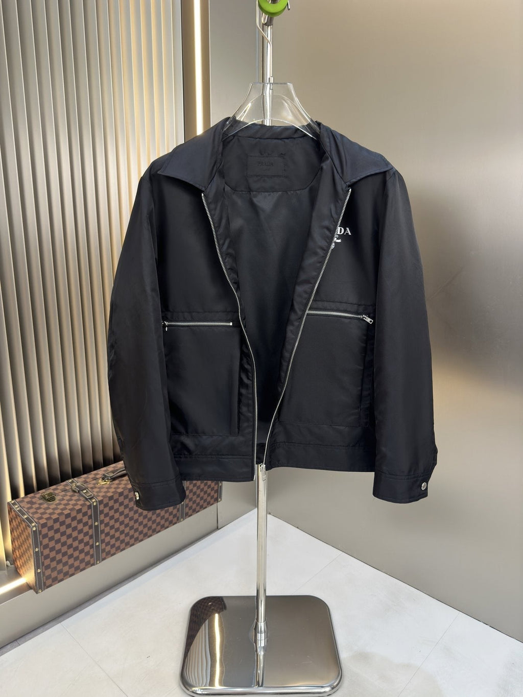 Prada Zip-Front Collared Jacket — front