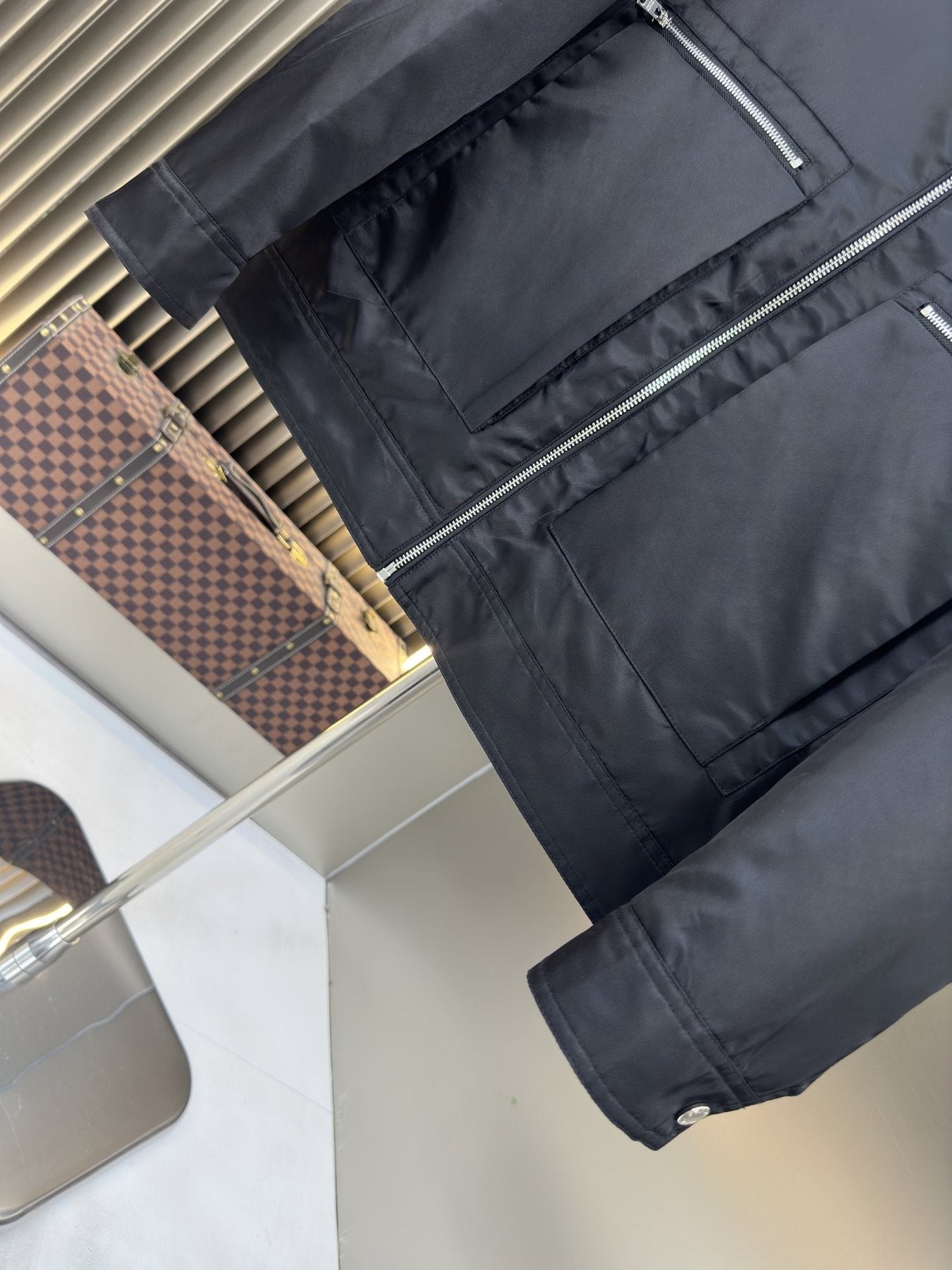 Prada Zip-Front Collared Jacket — detail