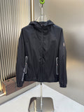 Moncler Hooded Zip-Front Jacket with Chest Emblem — hero
