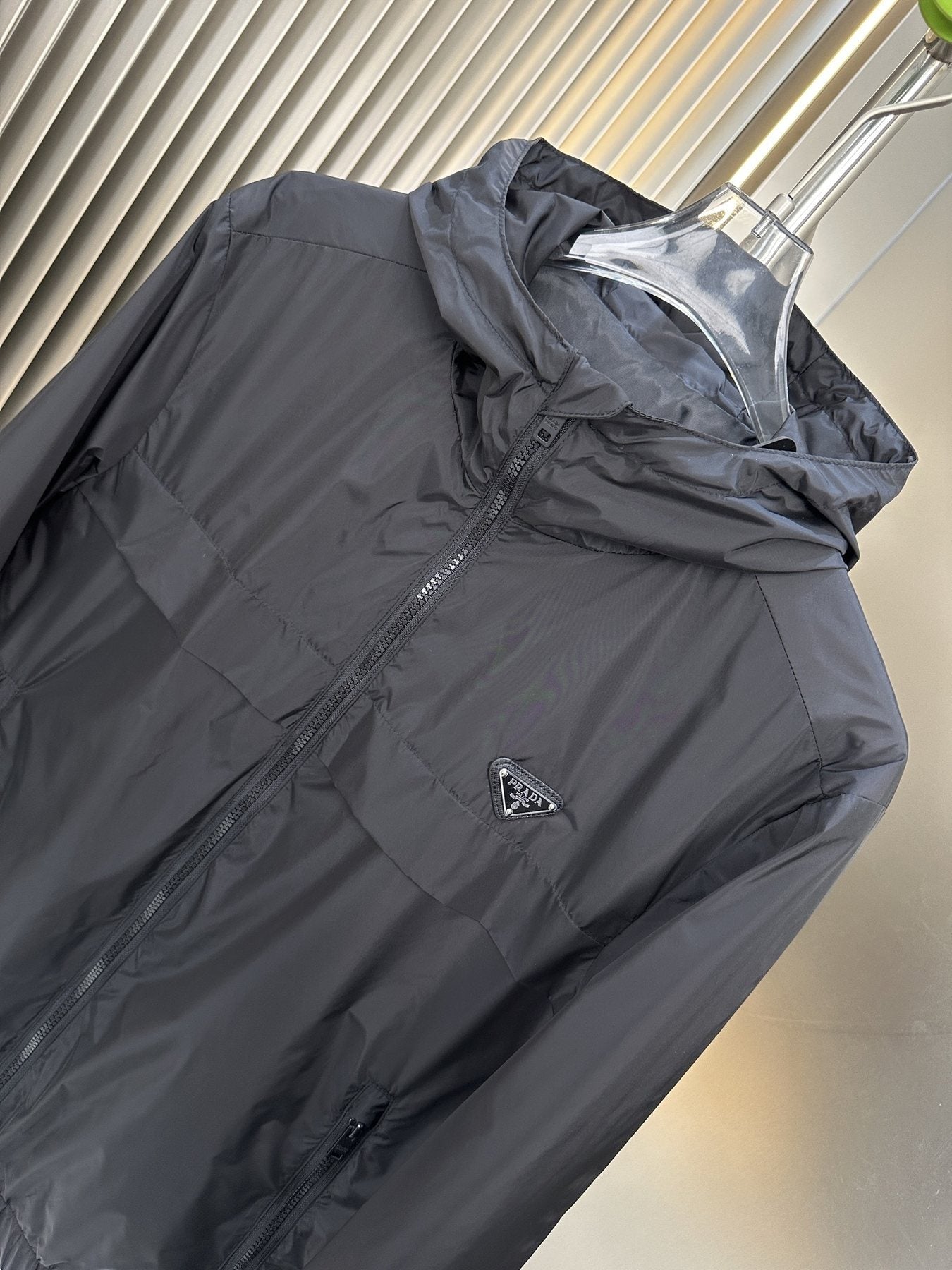 Prada Hooded Full-Zip Jacket — detail