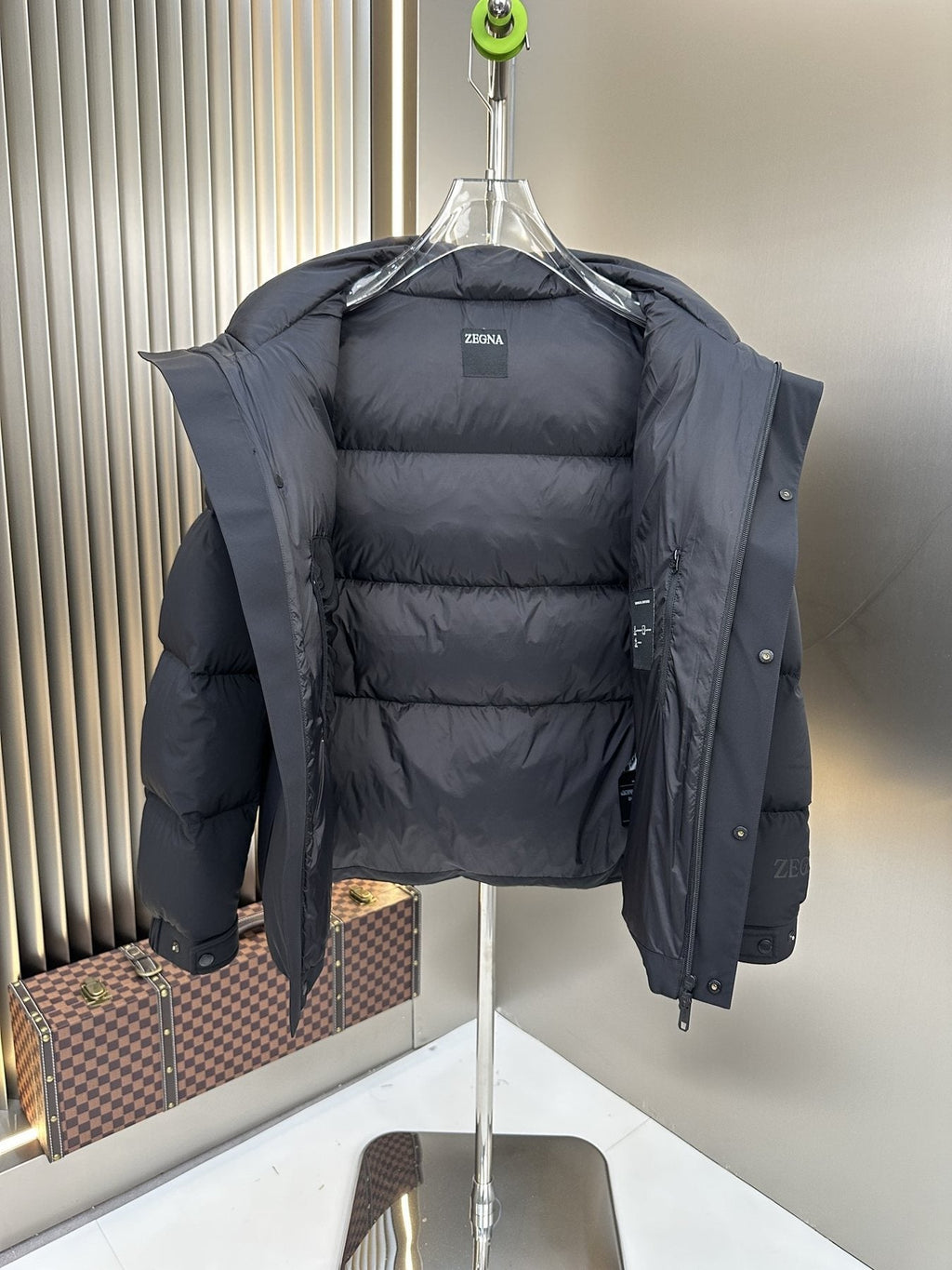 Zegna Hooded Quilted Puffer Coat — front