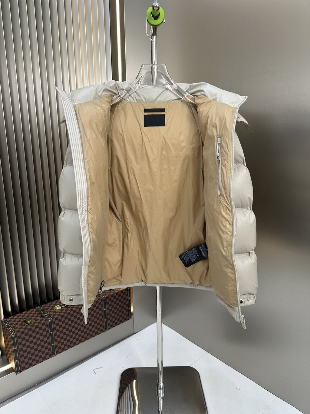 Prada Hooded Quilted Puffer Jacket — detail