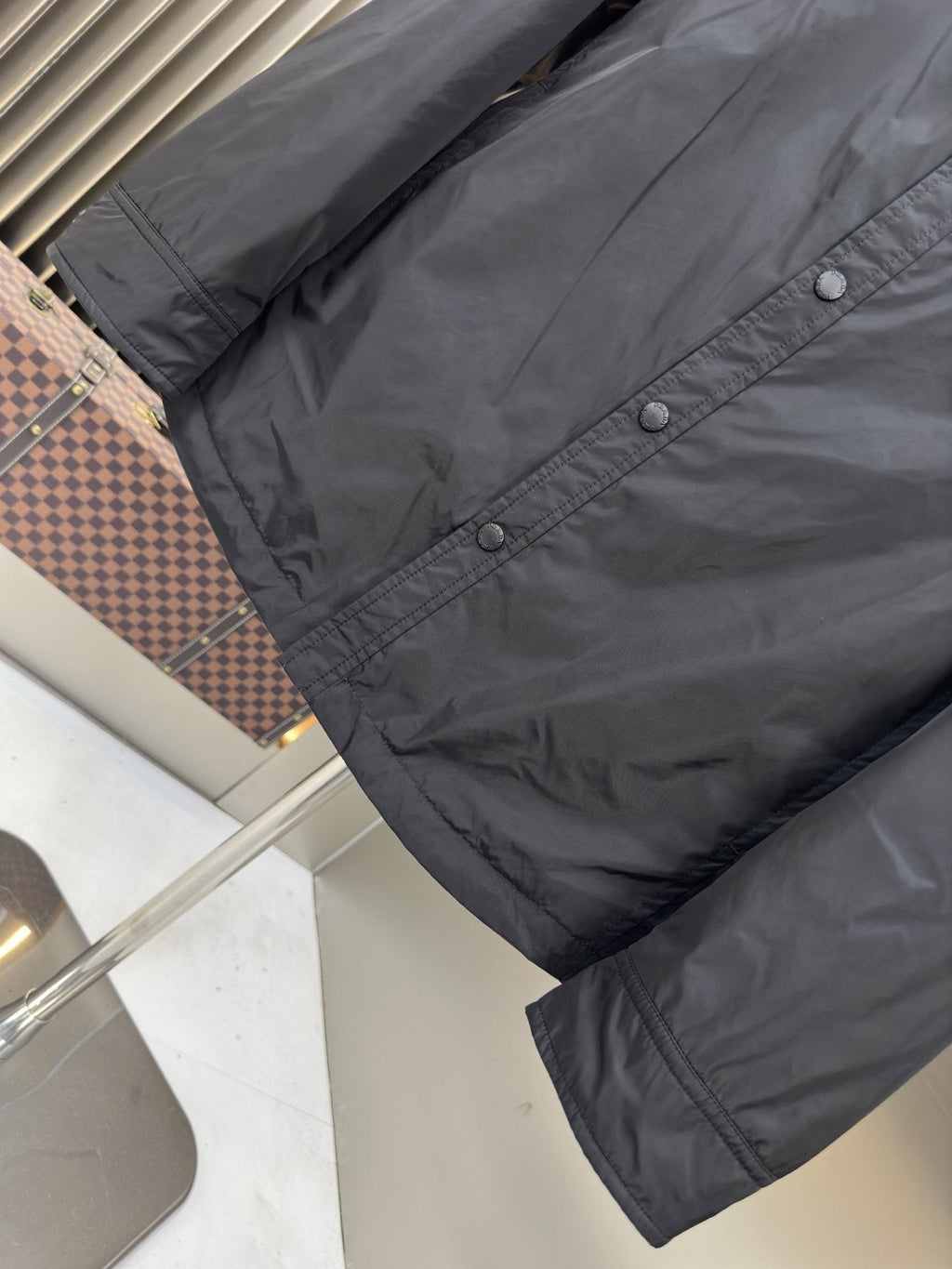 Prada Snap-Front Collared Jacket — detail