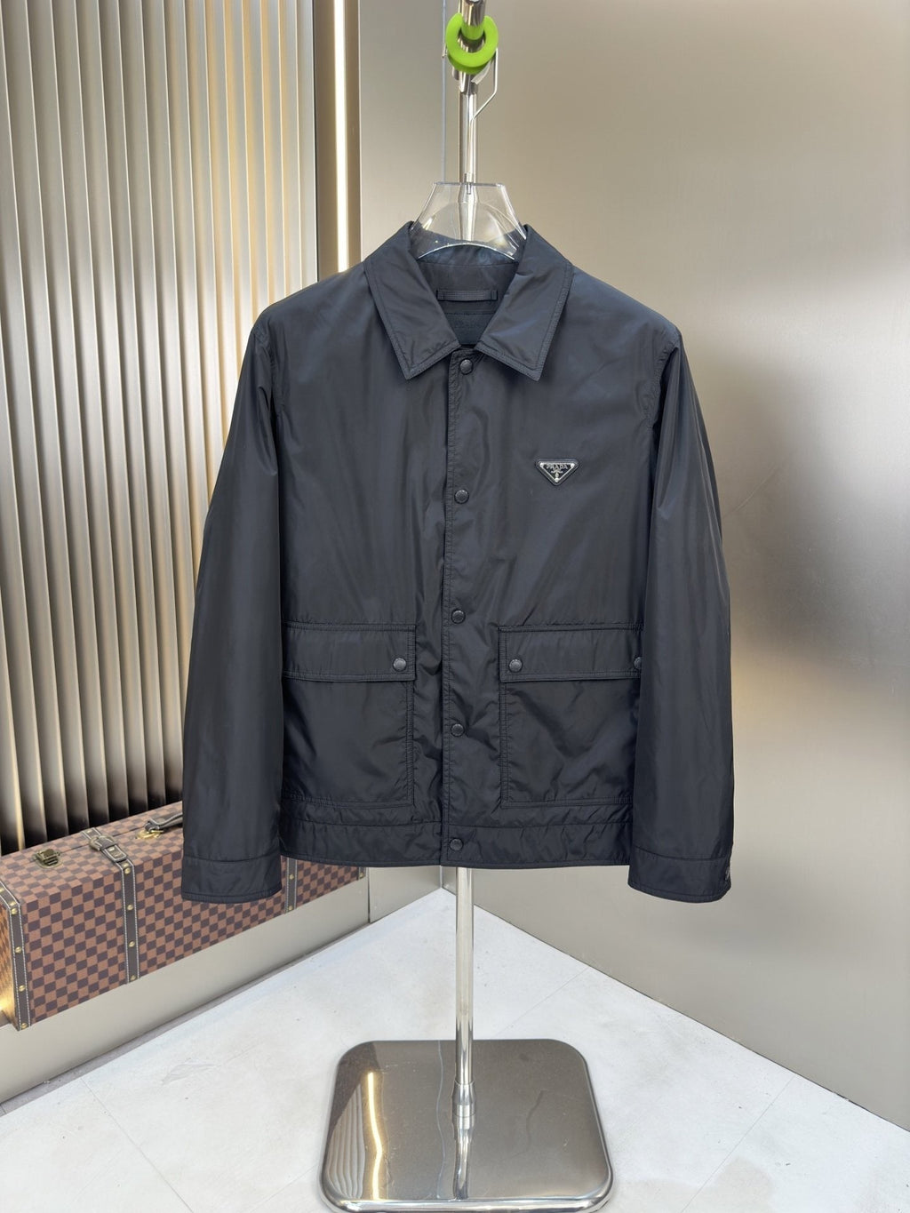 Prada Button-Front Flap-Pocket Jacket — hero