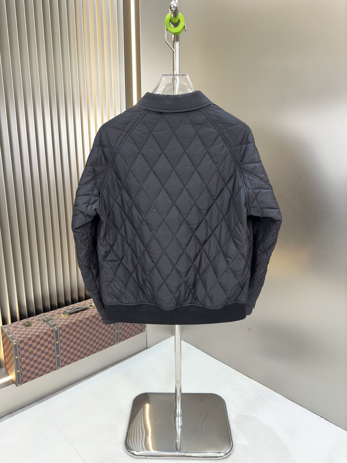 Burberry Diamond-Quilted Check-Lined Jacket — back