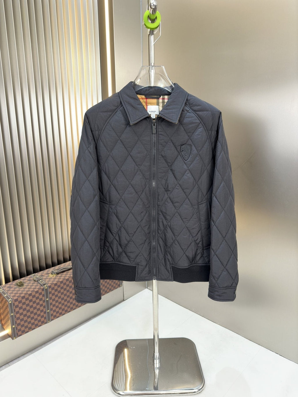 Burberry Diamond-Quilted Check-Lined Jacket — hero