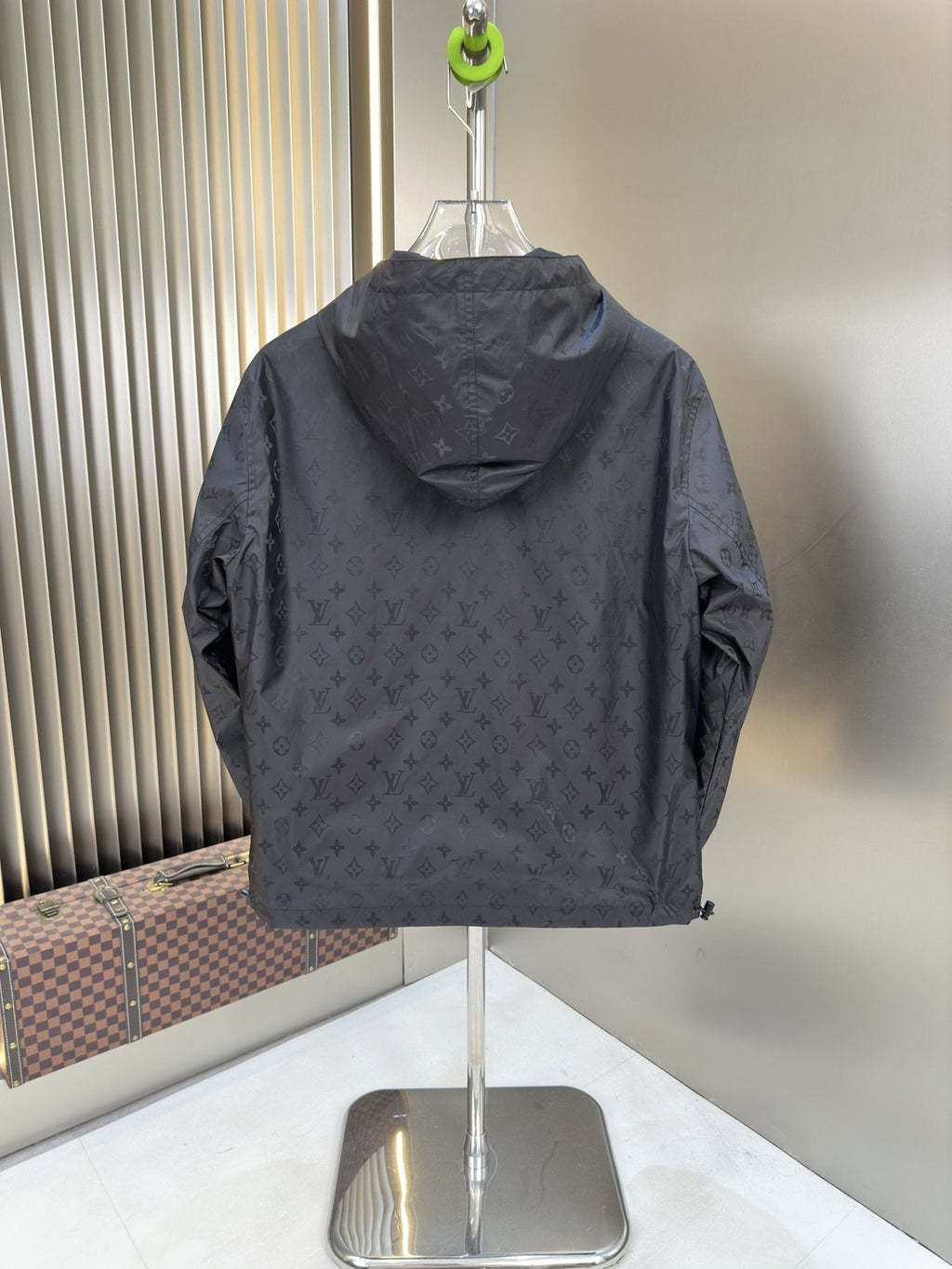 2026 Original Jacket Black Monogram Hooded Zip Jacket — back