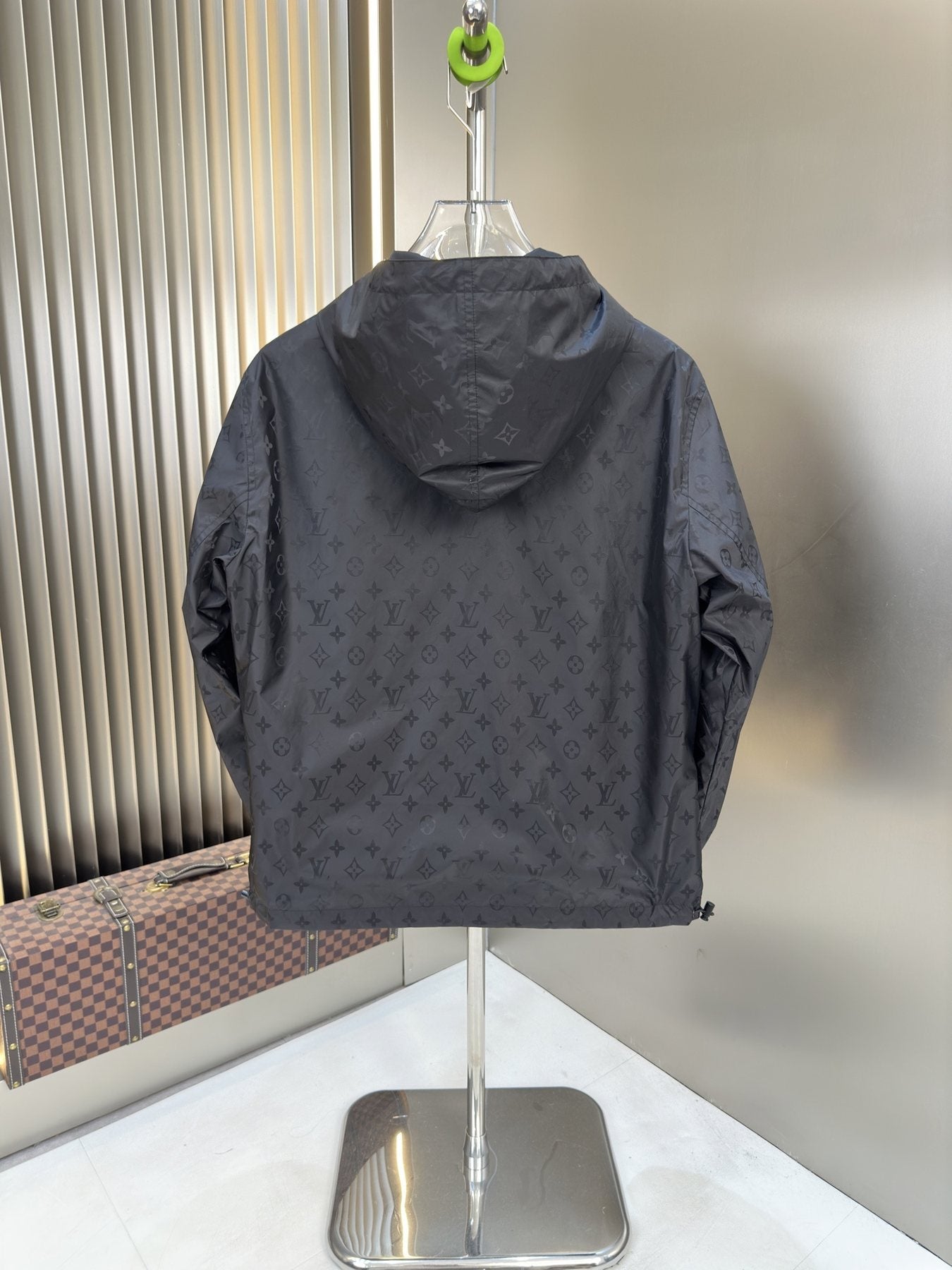 2026 Original Jacket Black Monogram Hooded Zip Jacket — back