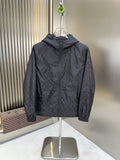 2026 Original Jacket Black Monogram Panel Hooded Zip Jacket — front