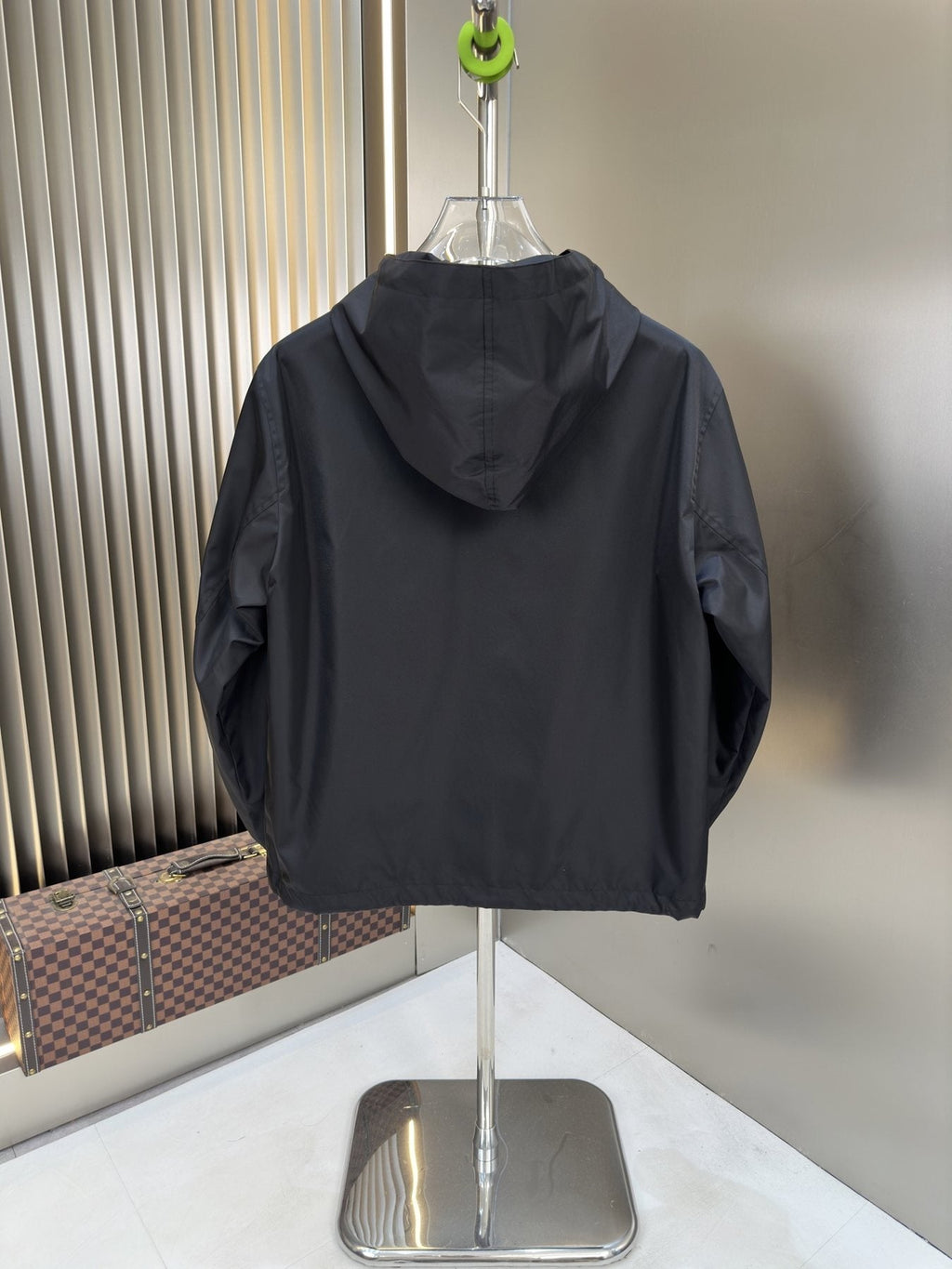 2026 Original Jacket Black Monogram Panel Hooded Zip Jacket — back