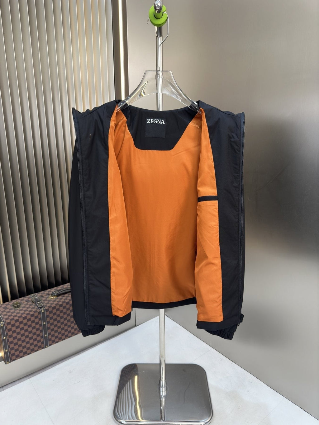 Zegna Hooded Asymmetric-Zip Jacket — detail
