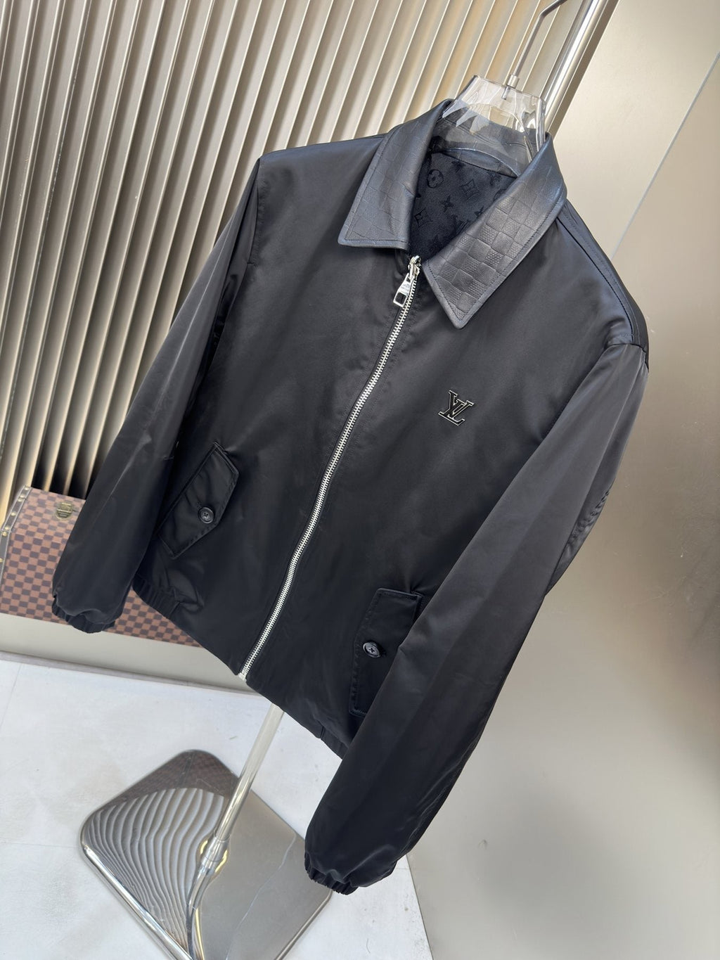 LV Tonal Monogram Zip-Front Jacket — front