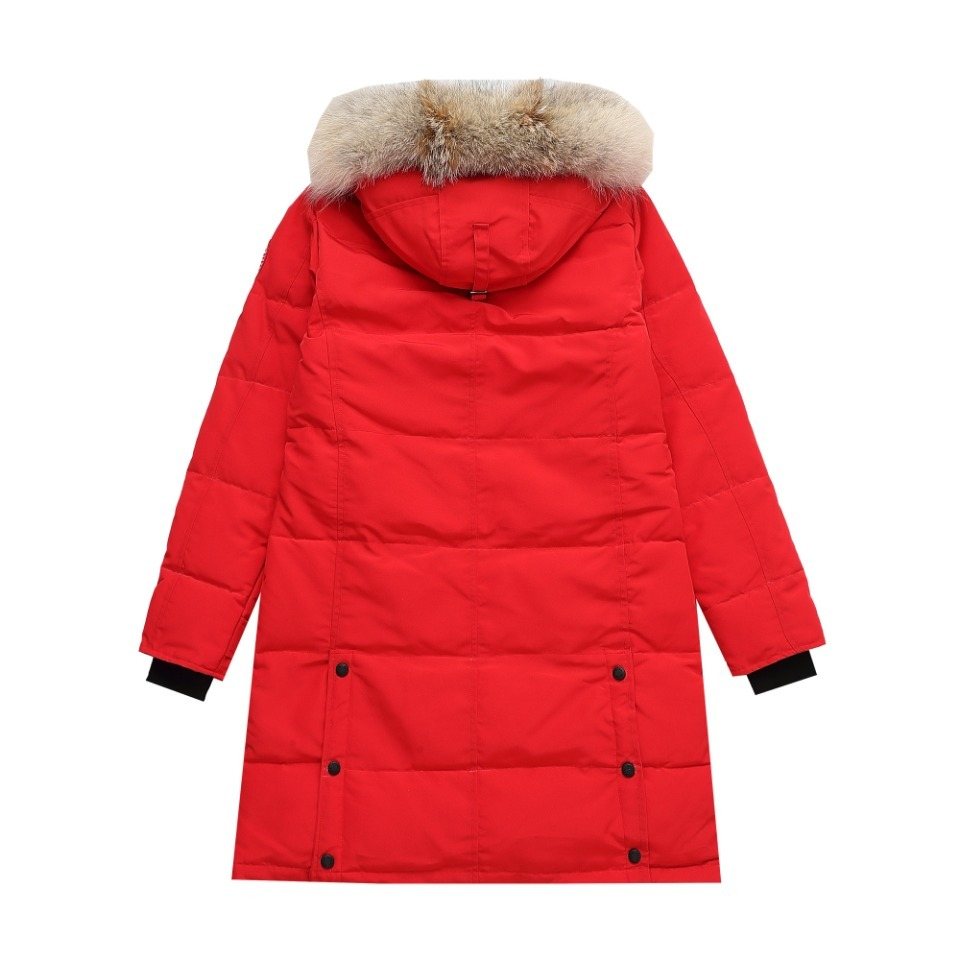 Canada Goose Long Quilted Fur-Trim Hood Puffer Jacket — back