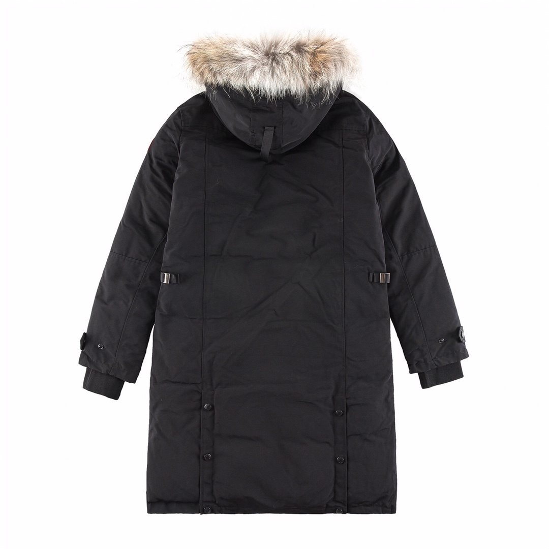 Canada Goose Women's Fur-Trim Hooded Long Down Jacket — back