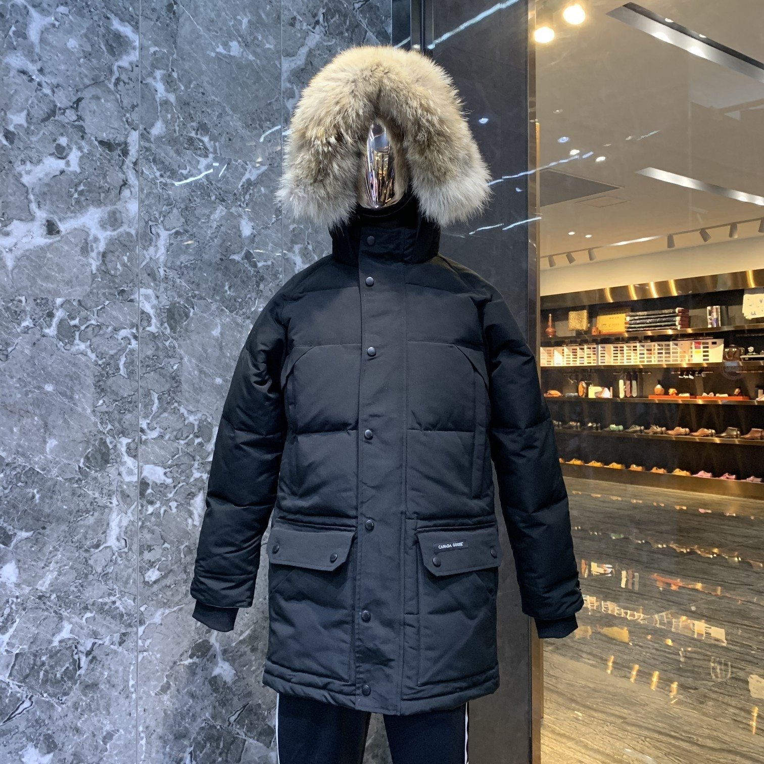 Canada Goose Fur-Trim Hooded Quilted Parka Jacket — front