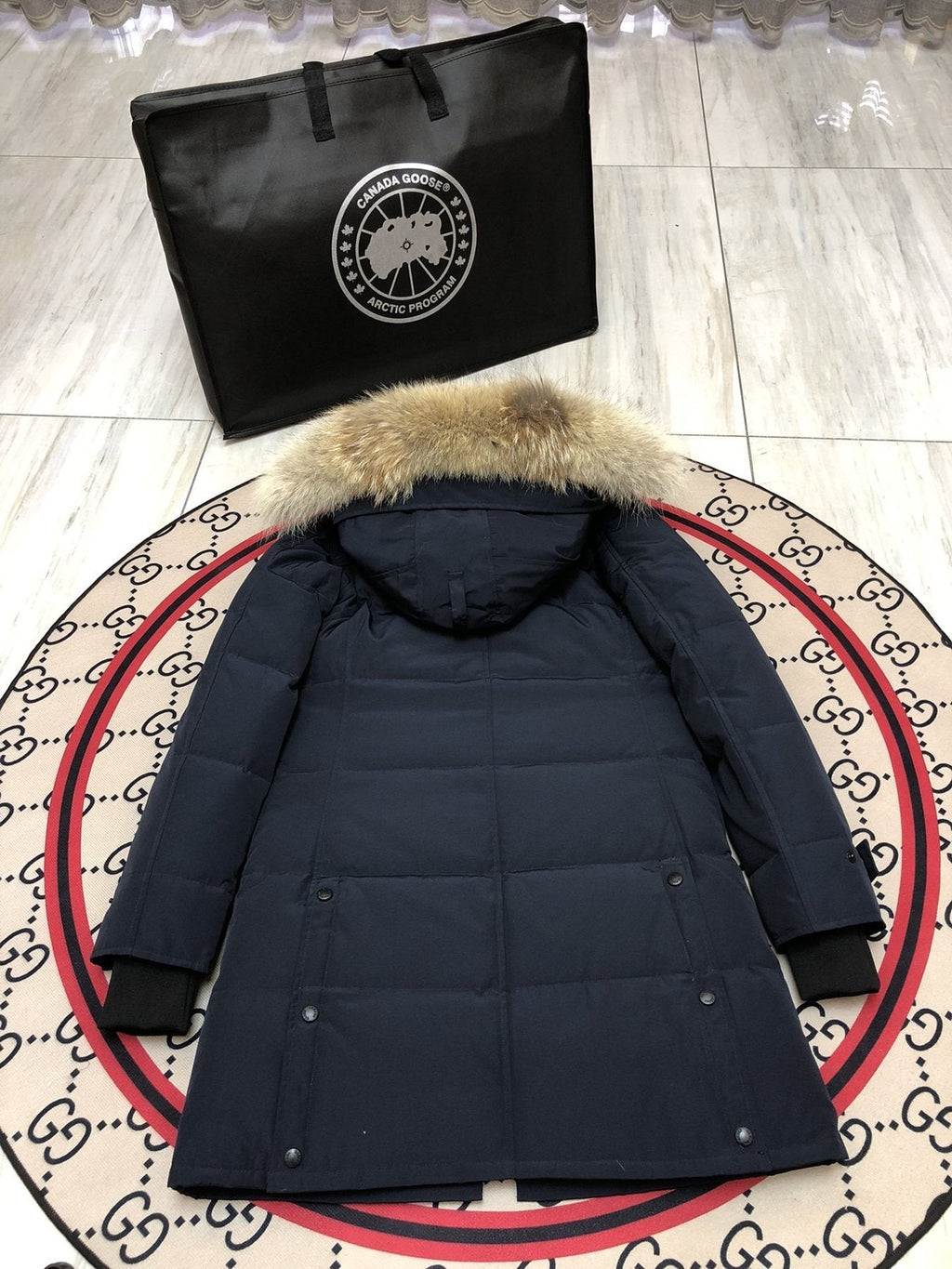 Canada Goose Women's Quilted Long Down Jacket — back
