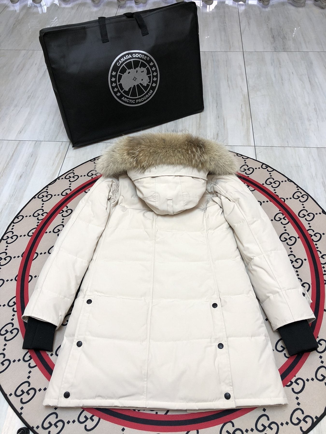 Canada Goose Women's Quilted Long Down Jacket — back