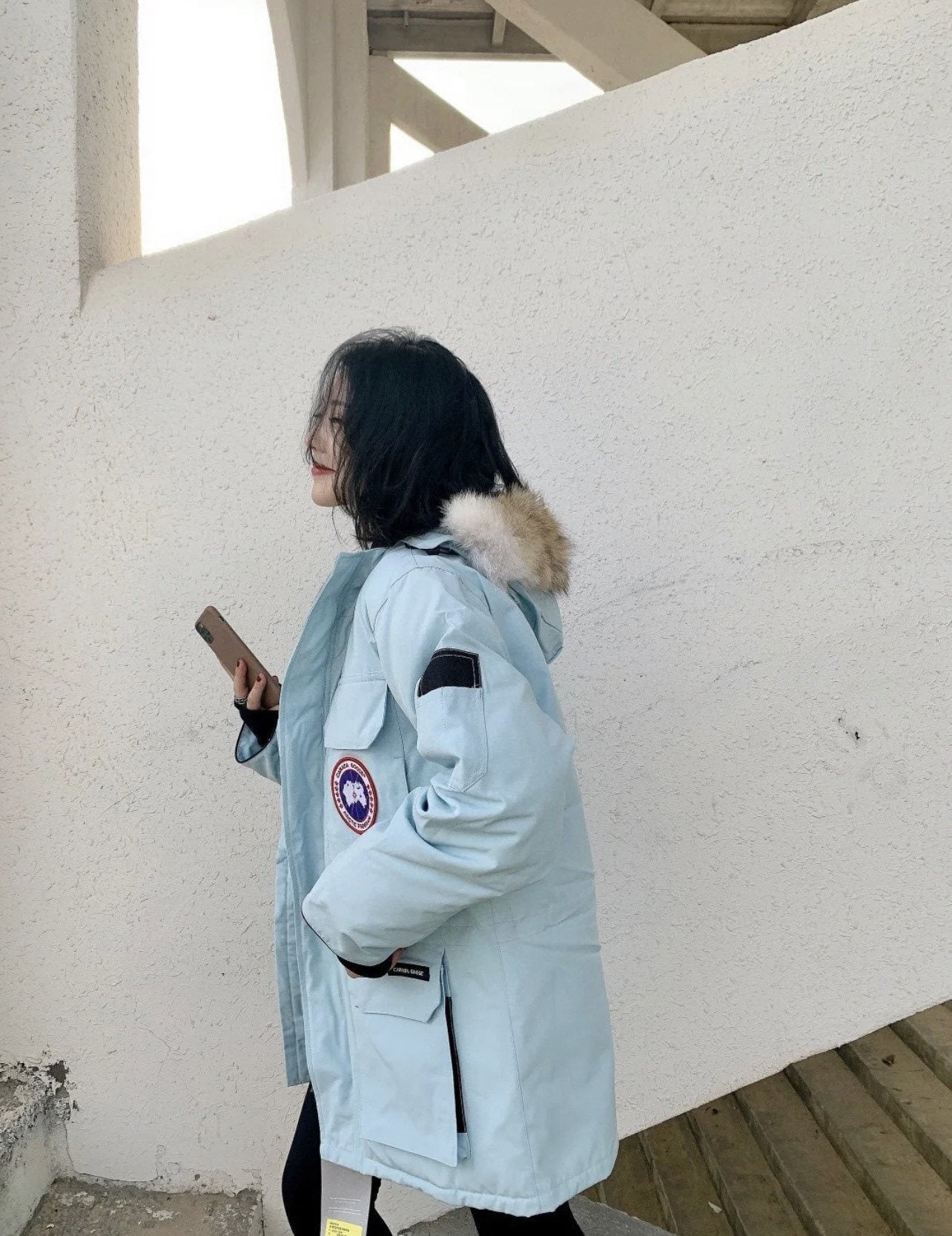Canada Goose Hooded Fur-Trim Puffer Jacket — side