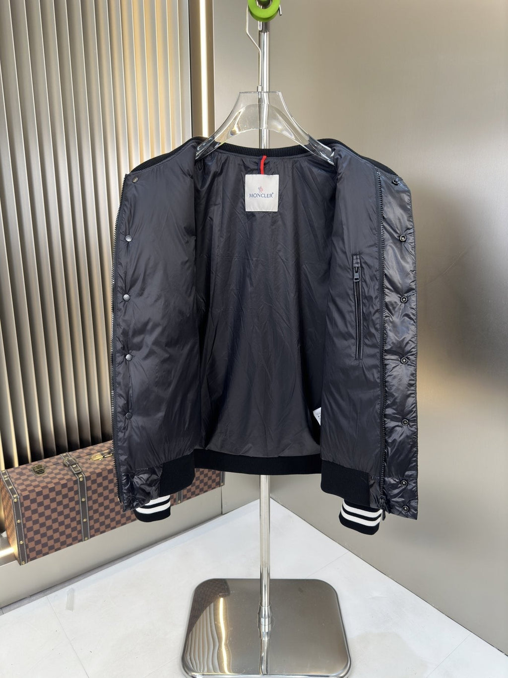 Moncler Quilted Varsity Coat — detail