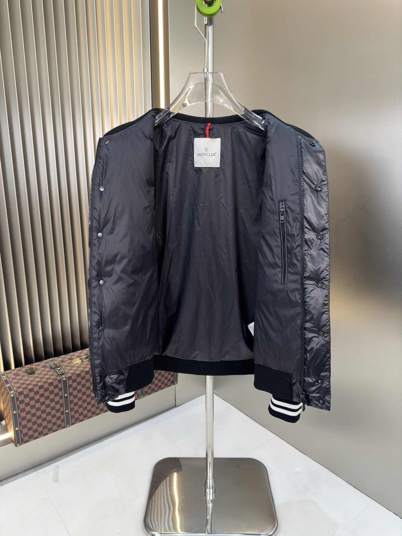 Moncler Quilted Varsity Coat — detail