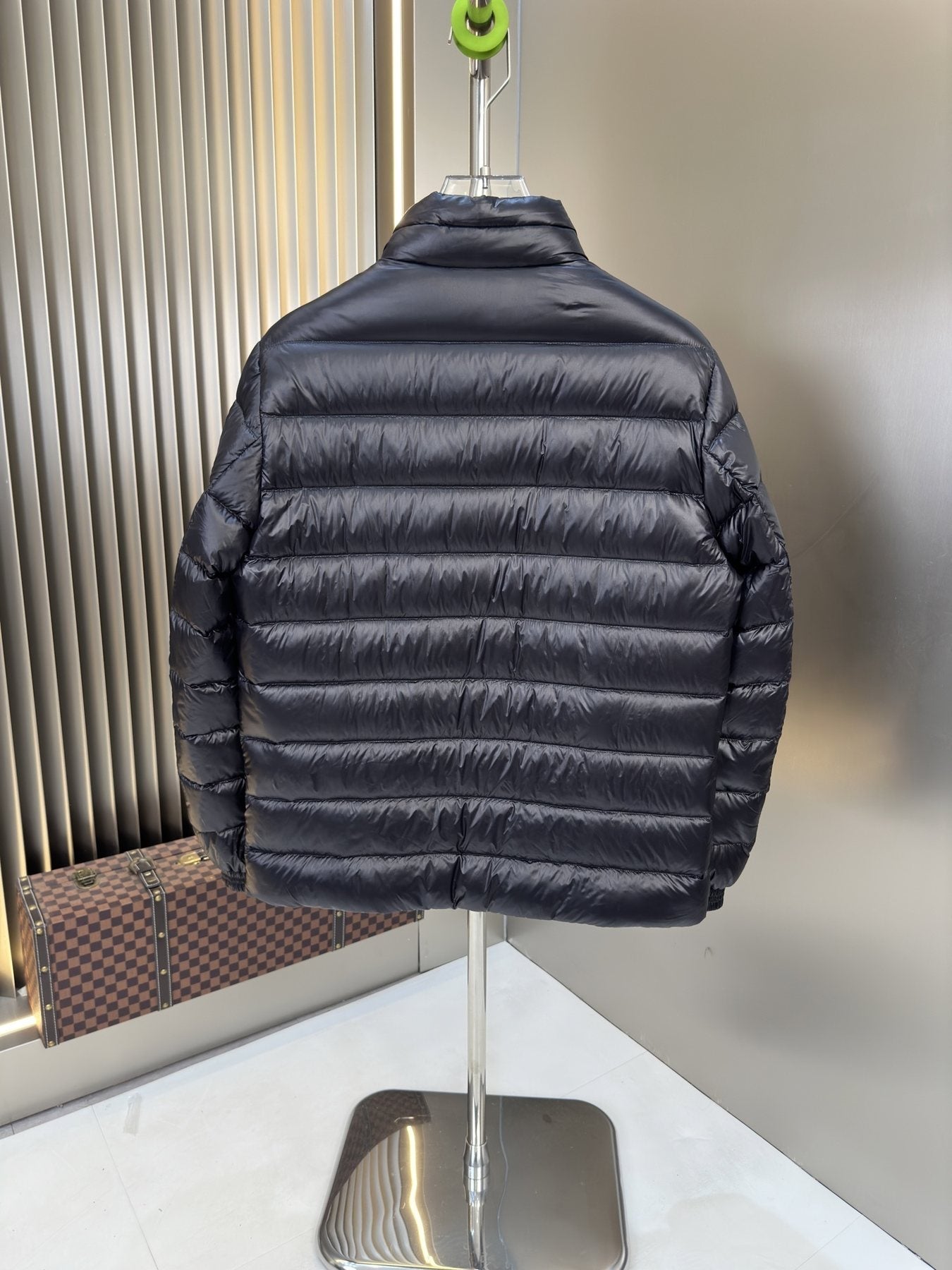 Moncler Black Quilted Puffer Coat with Contrast Lining — back