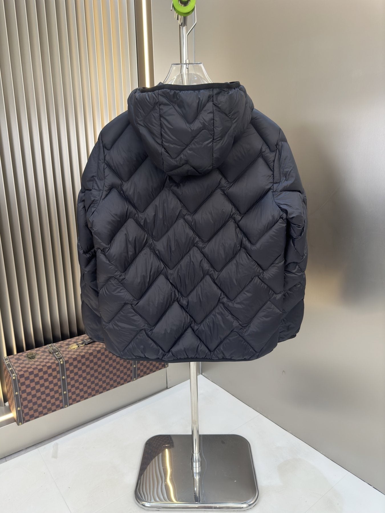 Moncler Chevron-Quilted Hooded Puffer Coat — back
