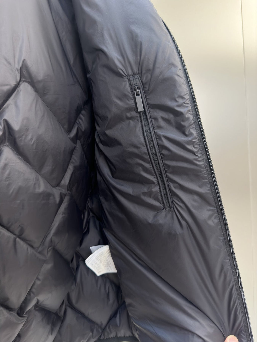 Moncler Chevron-Quilted Hooded Puffer Coat — fabric_closeup