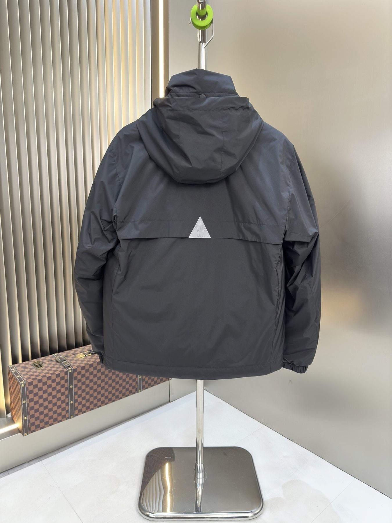 Moncler Black Hooded Puffer Coat — back
