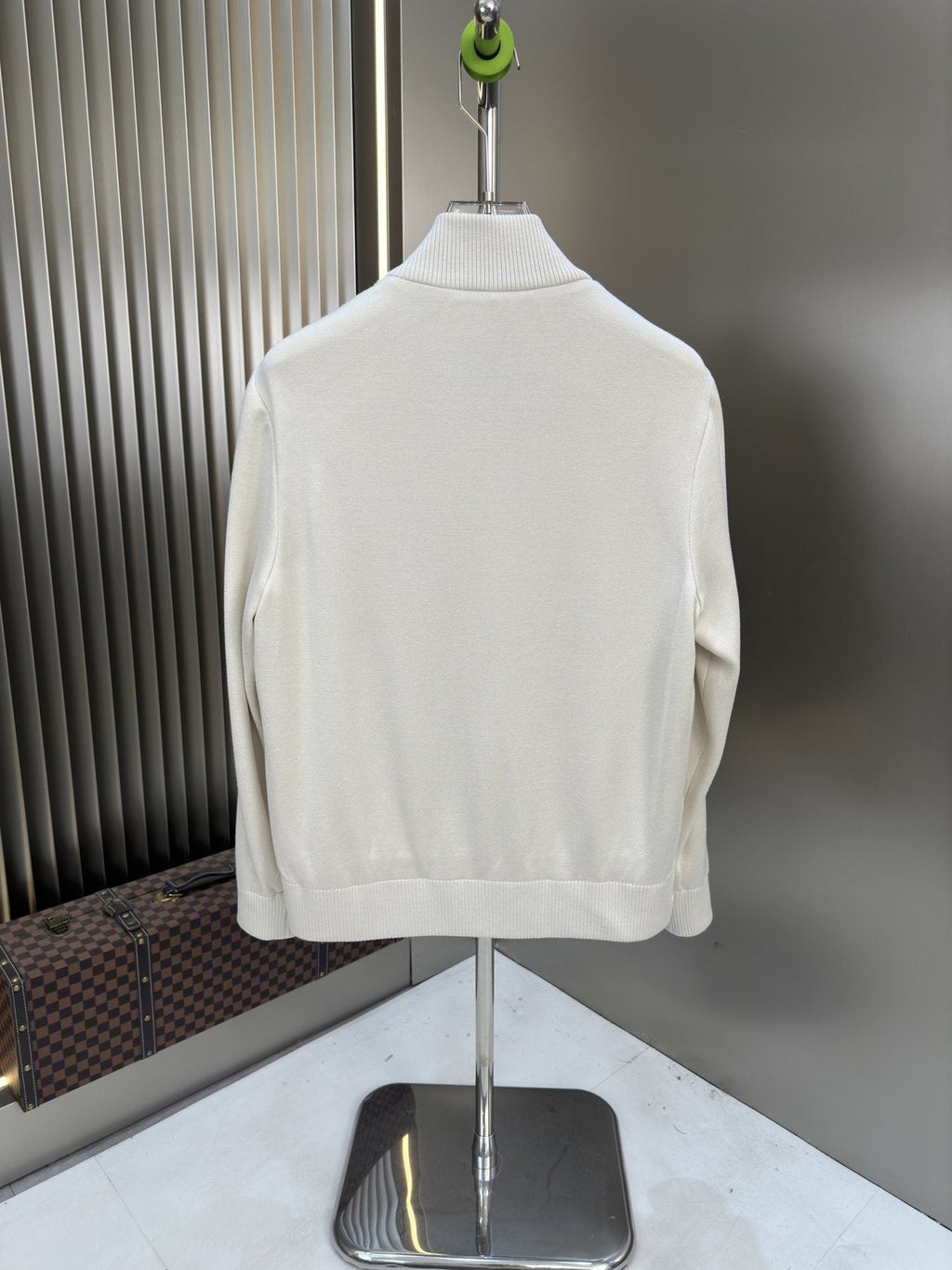 Moncler Quilted Knit-Sleeve Zip Jacket — back