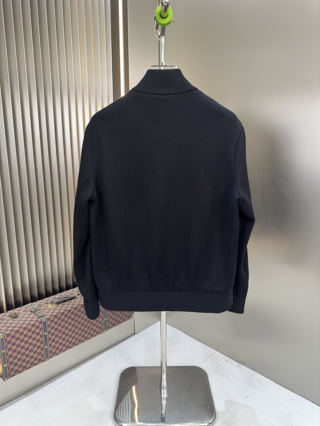 Moncler Quilted Knit-Sleeve Zip Jacket — back