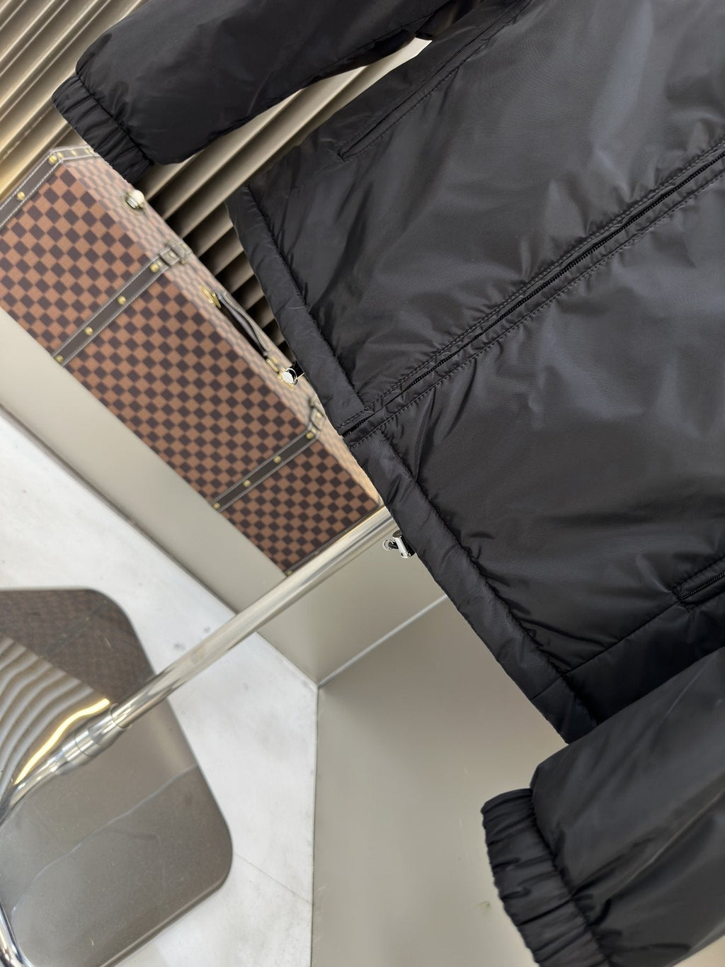 Prada Reversible Hooded Puffer Jacket — detail