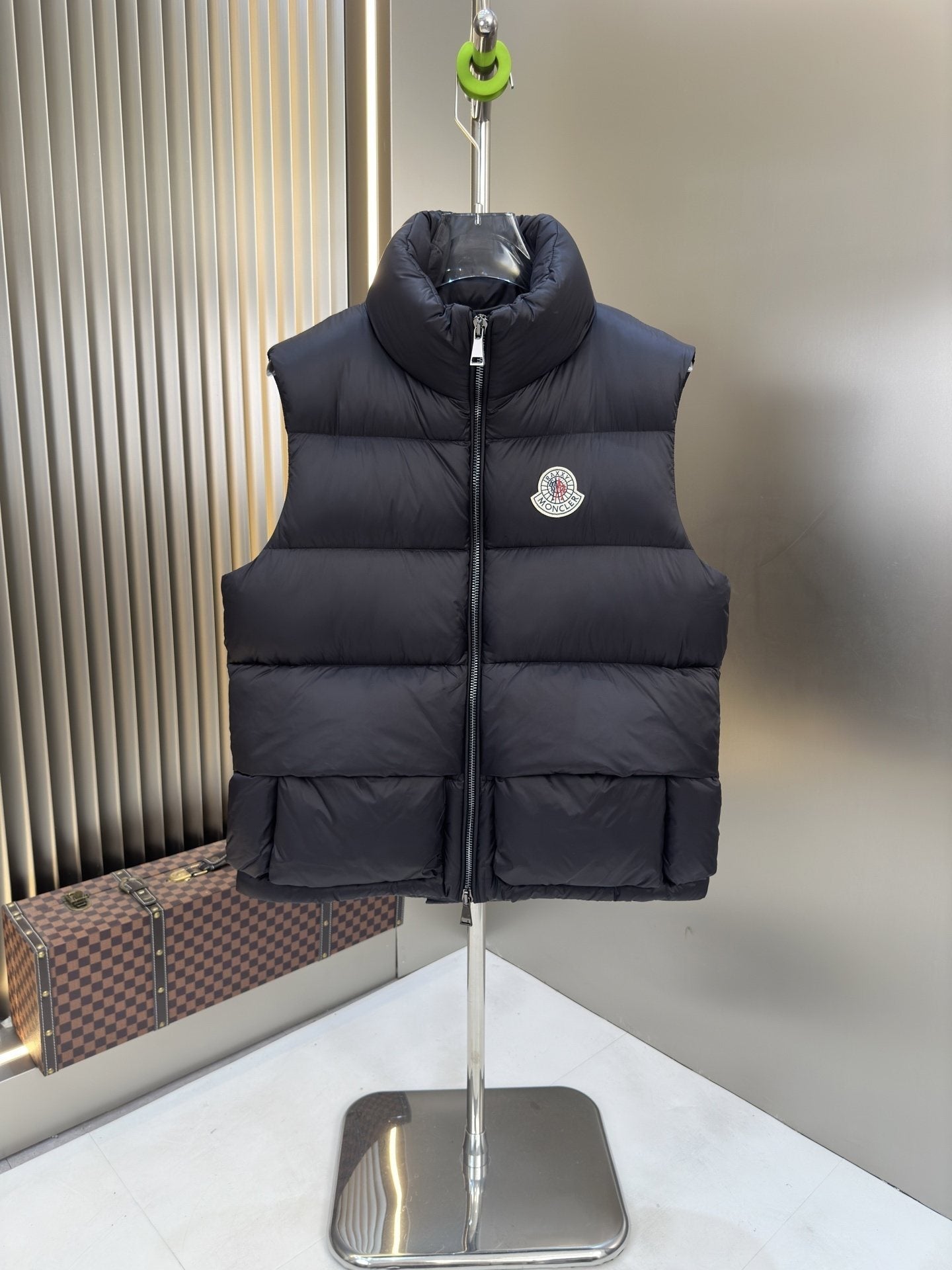 Moncler Navy Quilted Down Vest — hero
