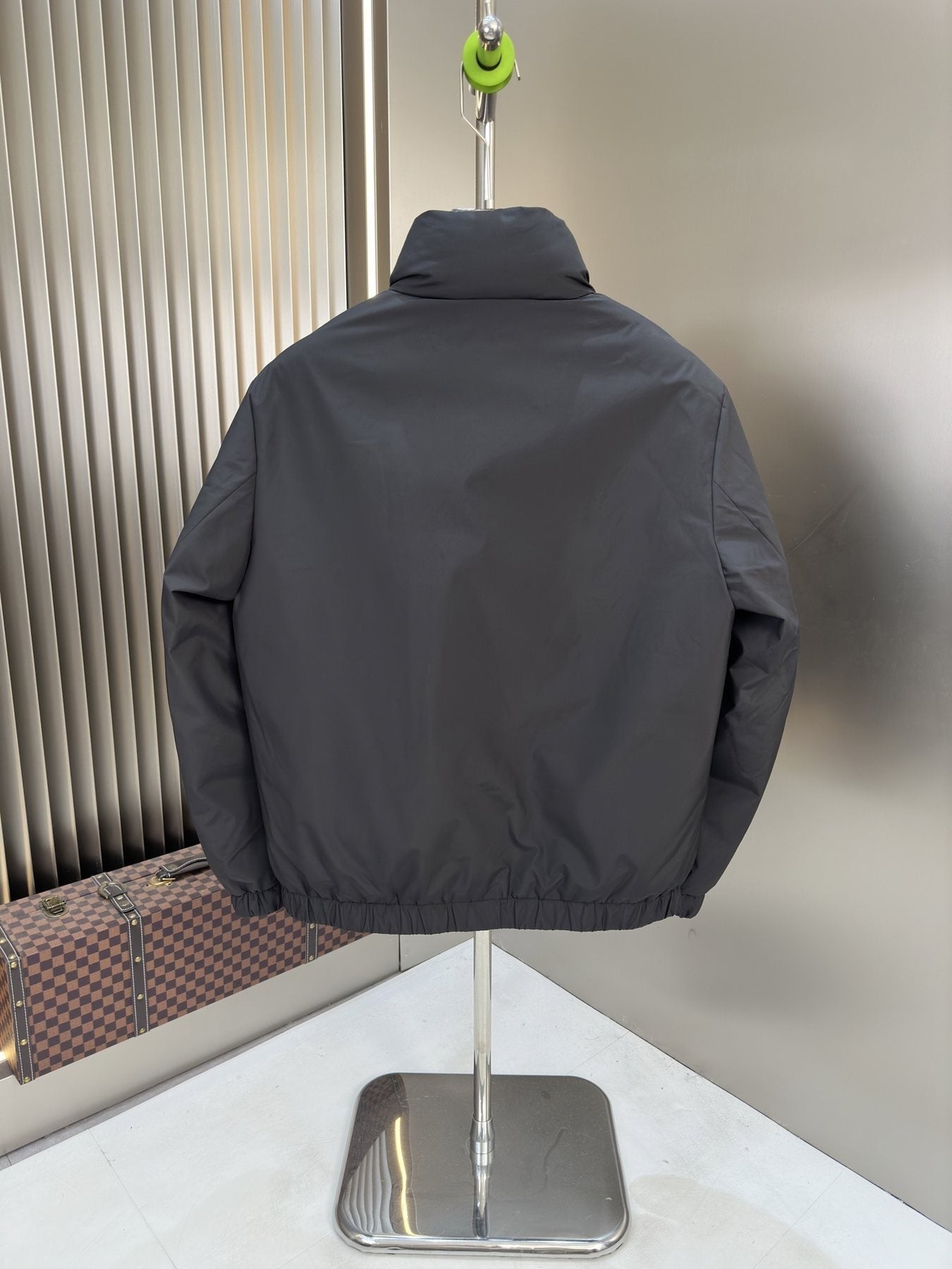 Moncler High-Collar Zip-Front Coat — back