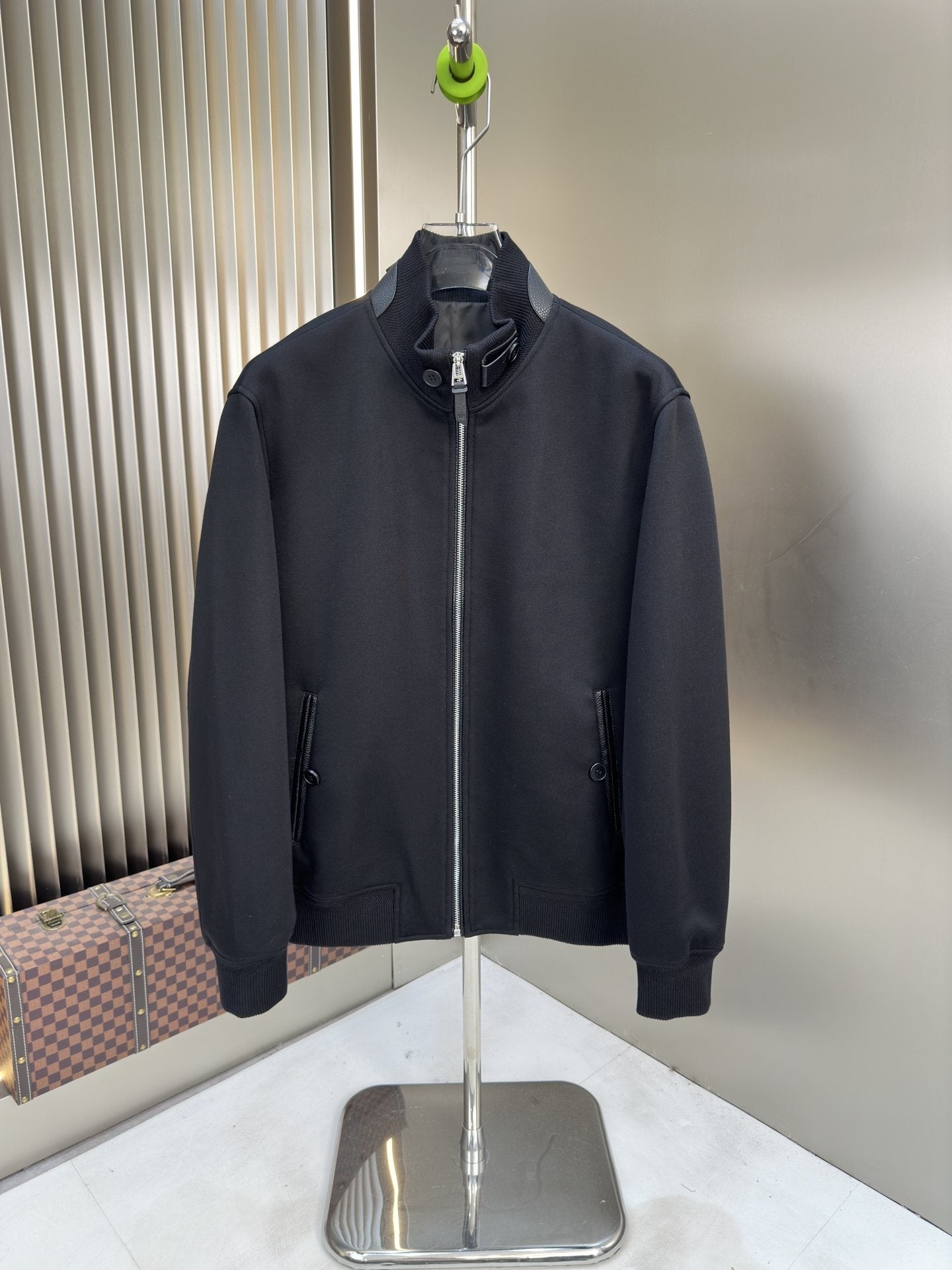 Prada Navy Zip-Front Jacket — hero