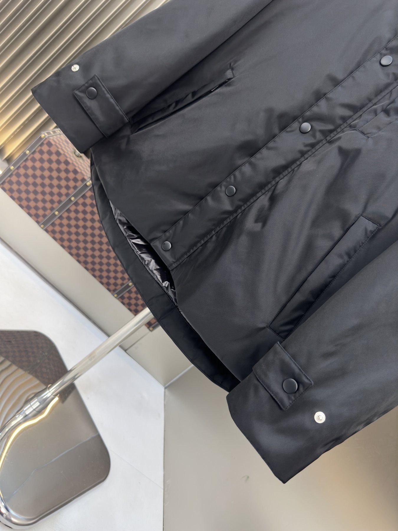 Prada Black Hooded Utility Jacket — detail
