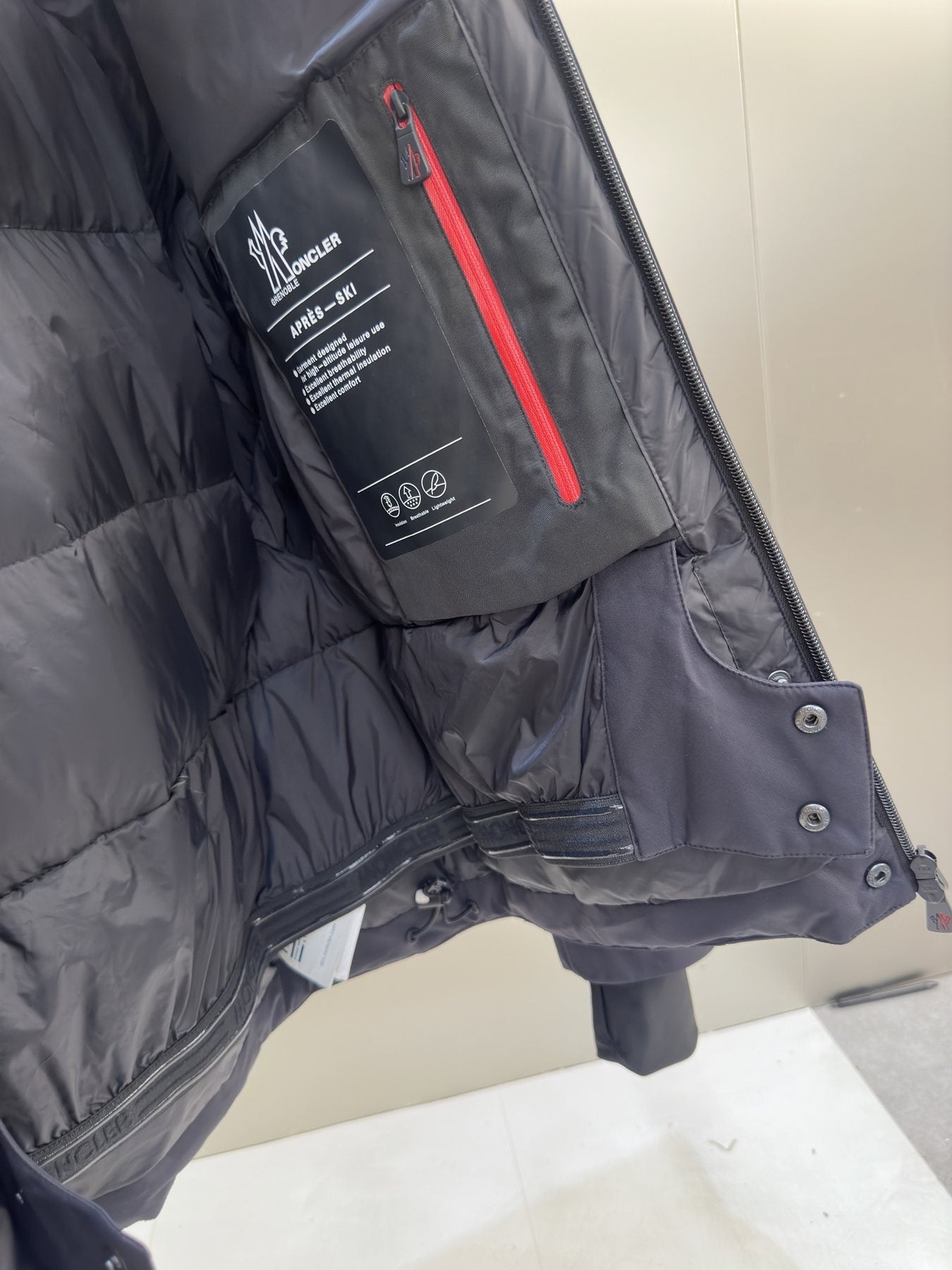Moncler Hooded Puffer Coat — detail