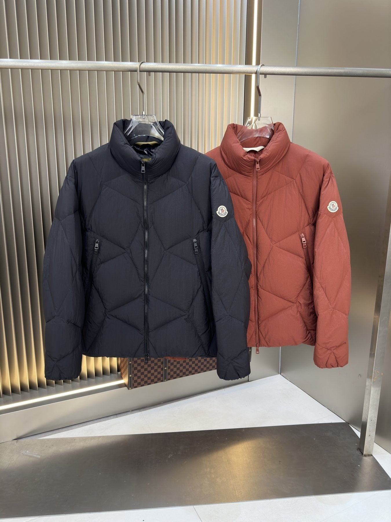 Moncler Chevron-Quilted Puffer Coat — comparison