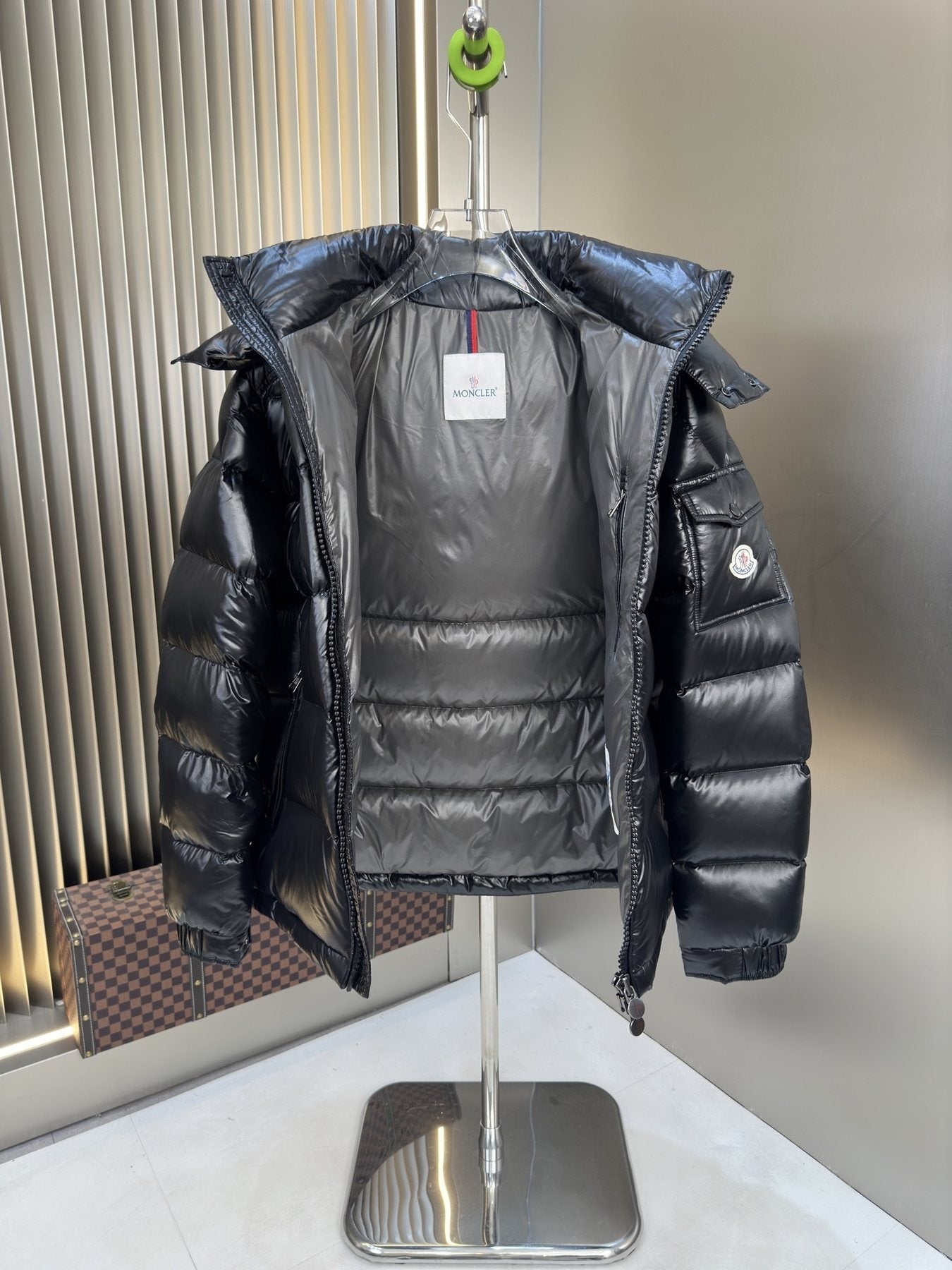 Moncler Hooded Quilted Puffer Coat — neck_label