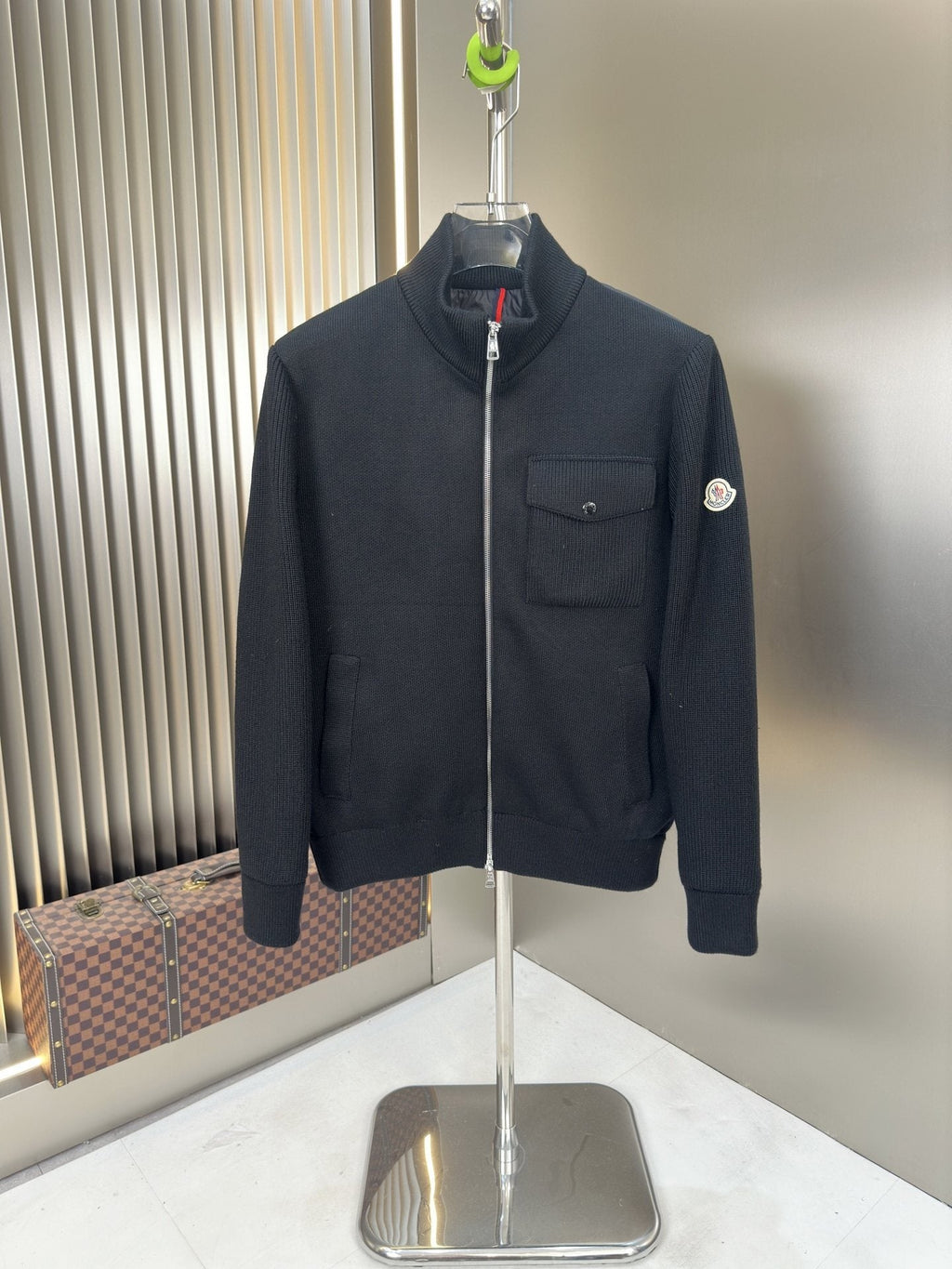 Moncler Stand-Collar Quilted-Back Zip Jacket — hero