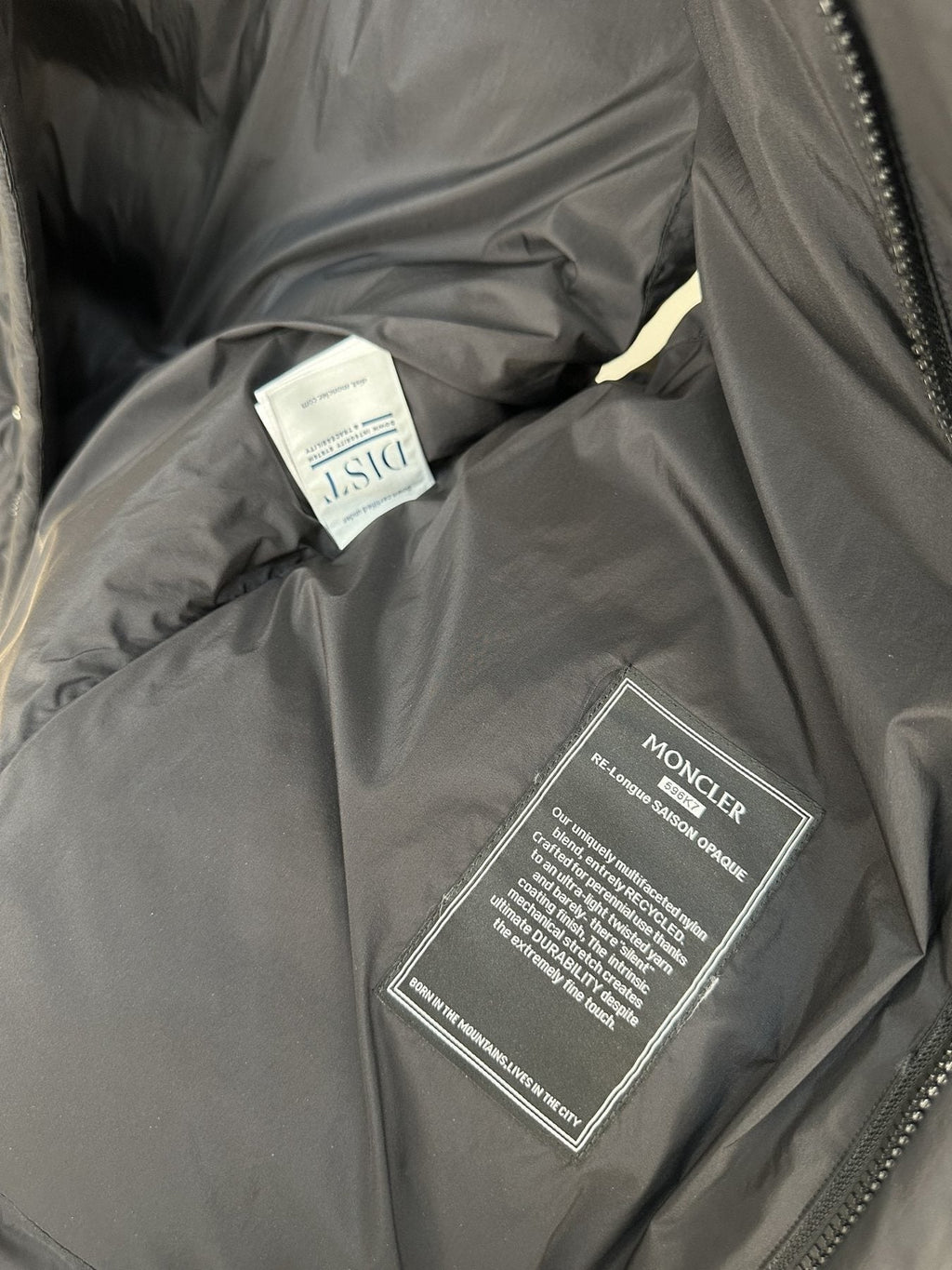 Moncler Navy Quilted Down Vest — neck_label