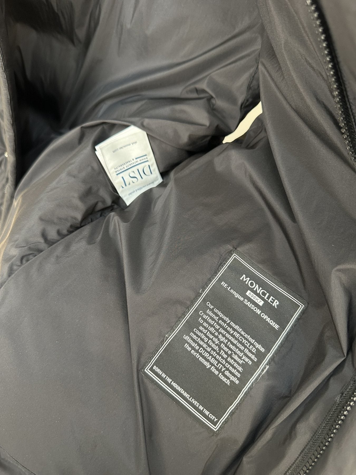 Moncler Navy Quilted Down Vest — neck_label