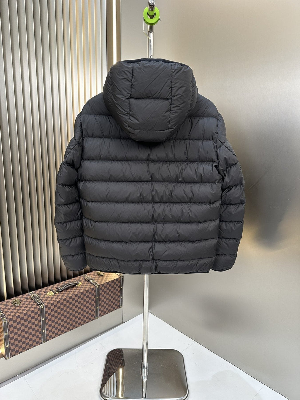 Men Moncler coat Black Hooded Quilted Puffer Jacket — back