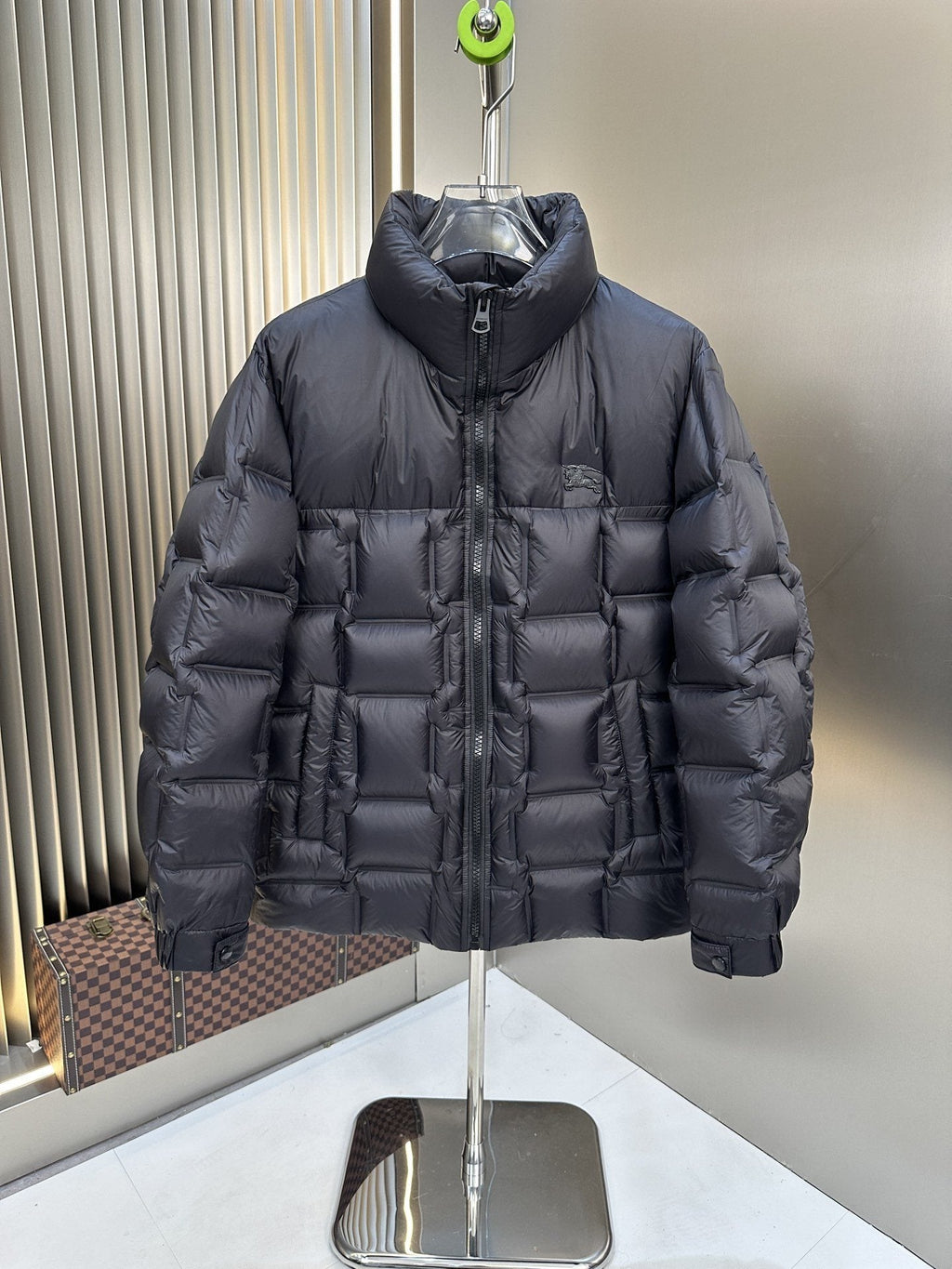 Burberry Charcoal Grey Quilted Puffer Jacket — hero