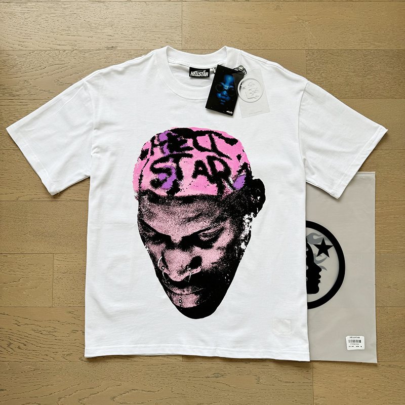 Hellstar White Front & Back Graphic T-Shirt — context