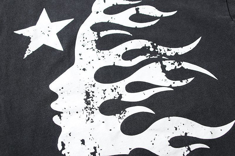 Hellstar Flame Star Face Graphic T-Shirt — detail