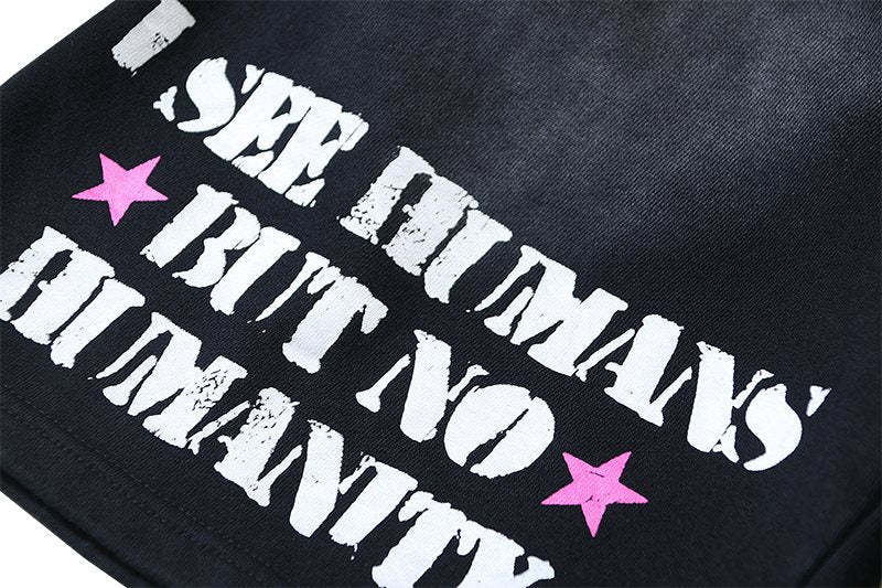 Hellstar Washed Black Records Graphic Shorts — detail