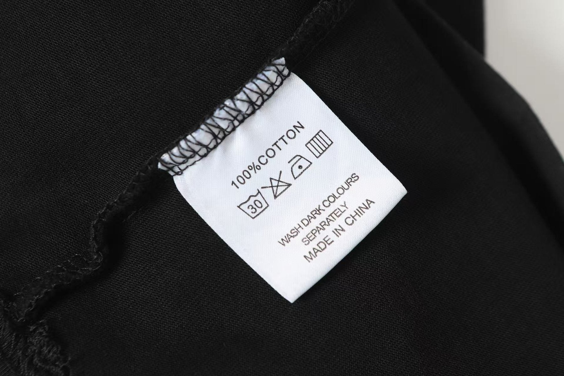 Godspeed Washed Black Car & Sun-Eye Graphic T-Shirt — neck_label