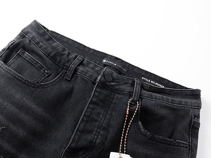 Purple Brand Rhinestone Flared Jeans — detail