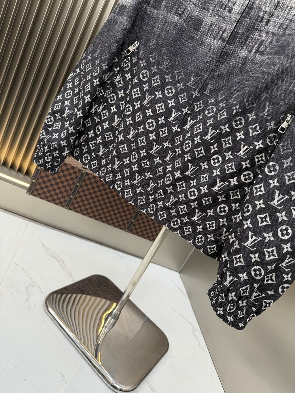 2026 Original Jacket Gradient Monogram Hooded Windbreaker — fabric_closeup